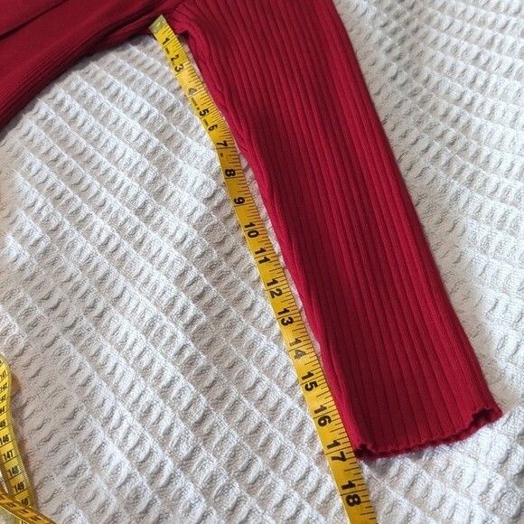 JM Collection Vibrant Red Open Cardigan - Picture 4 of 7